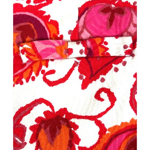 Kate Spade Womens 10 White Marti Palm Springs Coral Multi Slim Ankle Pants - Picture 6 of 8